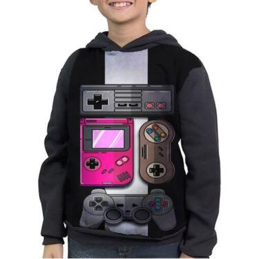 Imagem de Casaco Moletom Infantil Nintendo Controle E Console - smoke, Preto, 4