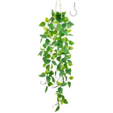 Imagem de Planta artificial suspensa LOYWREE Pothos Vines com vaso de 39 cm