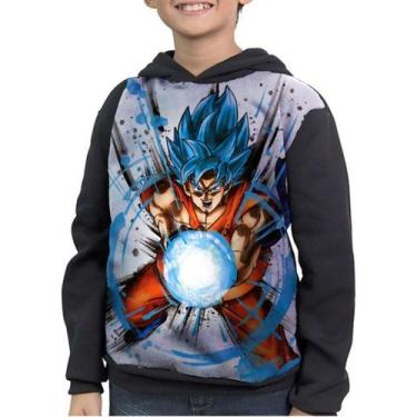 Imagem de Casaco Moletom Infantil Goku Super Sayajin Dbz - smoke, Preto, 3