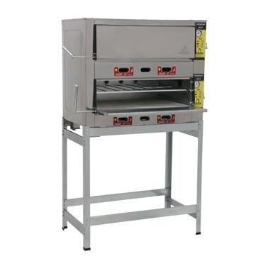 Imagem de Forno Gás 2 Câmaras 20cm Inox c/ Cavalete 125x83x80 Metalmaq