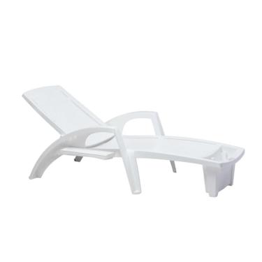 Imagem de Espreguiçadeira Sole Reclinável Branca em Polipropileno com Proteção UV Pisani
