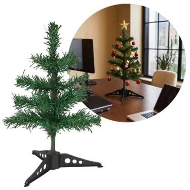Imagem de Mini Árvore de Natal Enfeite de Mesa 30cm 25 Galhos Base Tripé Tradici
