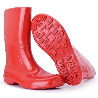 Imagem de Bota de Borracha Eva Plus cano medio antiderrapante unissex, Vermelho,
