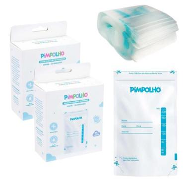 Imagem de Kit 50 Sacos Para Armazenar Leite Materno Descartaveís 200ml Pimpolho
