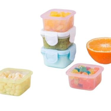 Imagem de Kit Mini Potes Herméticos De Plástico Antivazamento Freezer Microondas(4 PEÇAS,50 ML)