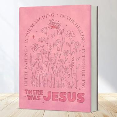 Imagem de Caderno floral cristão para mulheres, versículo bíblico, "There Was Jesus", presentes cristãos religiosos para amigas, colegas de trabalho