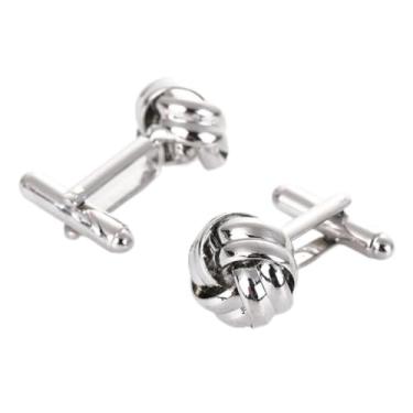 Imagem de Abotoaduras de design oco para camisas elegantes, One Size, Aço inoxidável, Ágata