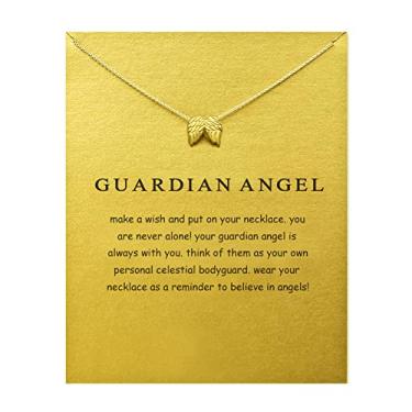 Imagem de Colar com pingente de bússola para mulheres, amizade, ferradura, boa sorte, elefante com pingente de corrente com cartão de presente, Medium, Liga de aço, Sem Pedra Preciosa