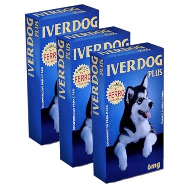 Imagem de Kit 03 Anti Vermes, Carrapatos, Pulgas E Sarnas Para Cães Mastigáveis 6mg 04comprimdos