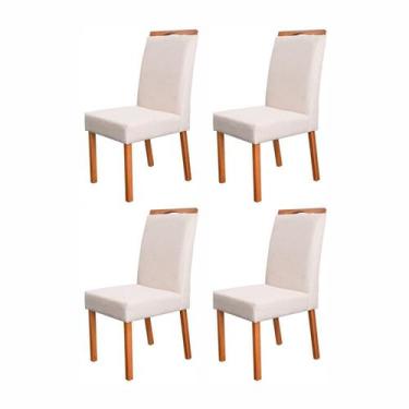 Imagem de Kit 4 Cadeiras Madeira Maciça e Estofada Bella Espresso Móveis