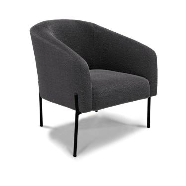 Imagem de Cadeira Sala De Jantar Pé De Ferro Preto Stella Bouclê D03 - D'rossi Cor Grafite