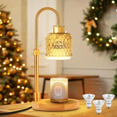 Imagem de Lâmpada para aquecedor de velas regulável com temporizador e 3 lâmpadas, altura e brilho ajustáveis, aquecedor elétrico de cera de vela para velas de frasco, presentes de aquecimento de casa nova