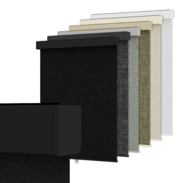 Imagem de Bliwans Persianas blackout para janelas, persianas de rolo sem fio Free-Stop com sanefa, persianas de tecido com isolamento térmico, proteção UV para casa, quarto, preto, 56 cm L x 182 cm A