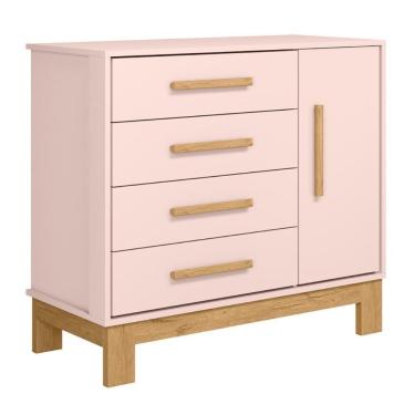 Imagem de Gaveteiro Com 4 Gavetas Palma Rosa Acetinado