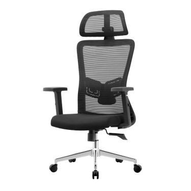 Imagem de Cadeira Presidente Ergonômica Muv Ergo Tela Mesh Apoio De Cabeça Braços Ajustáveis Preto