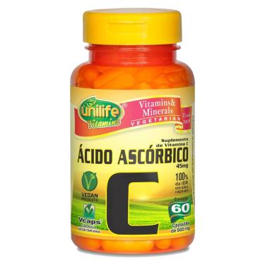 Imagem de Vitamina C Ácido Ascórbico 60 Caps - Unilife