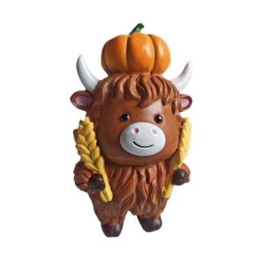 Imagem de KiBcsLic Estatueta de Vaca Fofa, Estátua de Vaca, Decoração para Jardim de Fadas, Enfeite de Mesa, Escultura de Gado Natalino para Uso Interno e Externo, Mesa, 7.5 X 5.5 X 10 Cm