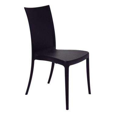 Imagem de Cadeira Tramontina Laura Ratan Preta Sem Braços Em Polipropileno E Fibra De Vidro Tramontina
