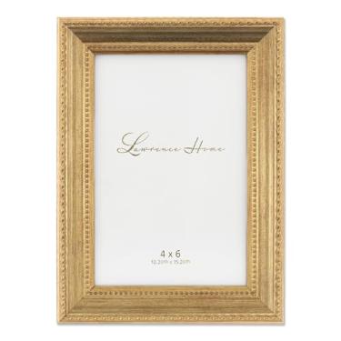 Imagem de Lawrence Frames Moldura clássica dourada polida 10 x 15 cm - Design trançado e contas