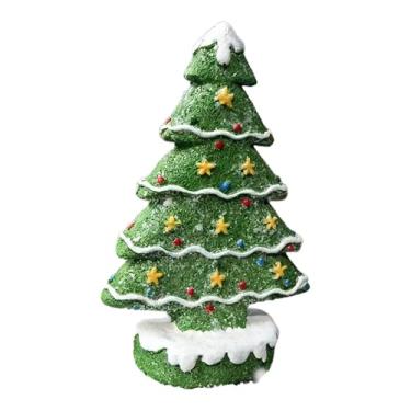 Imagem de Baoblaze Mini árvore de Natal de resina para decoração de mesa, 9,9 x 15 cm, acessório compacto e versátil para sala de estar, mesa ou como peça central