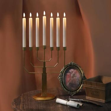 Imagem de AimtoHome Castiçal judaico de 7 ramos Israel Hanukkah Menorah, Templo de Jerusalém (36,3 cm, dourado)