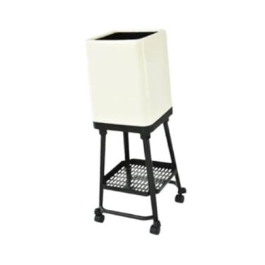 Imagem de Generic Lixeira com rodas, lixeira, prateleira inferior de grande capacidade, lixeira para banheiro, quarto, sala de estar, cômoda, Preto