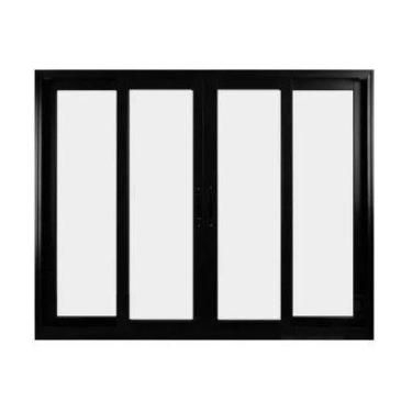 Imagem de Janela 4 Folhas Vidro Alumínio Branco ou Preto Linha 25 Suprema - Jagu