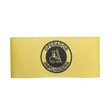 Imagem de Braçadeira Operador Empilhadeira Amarela Impressão Digital Fechamento 