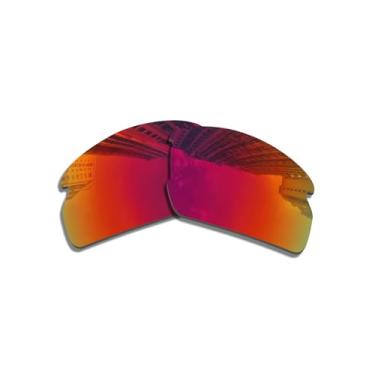 Imagem de Lentes de substituição para óculos de sol Oakley Flak 2.0 OO9295/polarizadas de 1,5 mm/fácil de instalar (preto), Vermelho escuro, 60*38mm