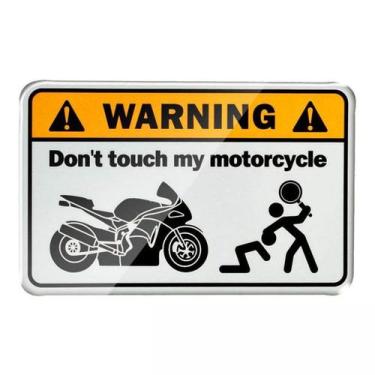 Imagem de Adesivo de aviso: não toque na minha motocicleta, PVC, 10 unidades - y