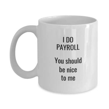 Imagem de Funcionário de folha de pagamento, caneca de café inovadora, funcionário de escritório, presente de assistente de administração, equipe de cheque de pagamento, xícara de chá de senhora paga