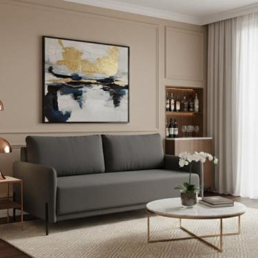 Imagem de Sofá para Sala de Estar Living Clássico 202cm Pés de Ferro Londres - K