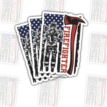 Imagem de 3 peças de adesivos de bombeiro de linha vermelha fina, adesivo decalque de caminhão de bombeiros Red Lives Matter, adesivos legais de bombeiro para livro, caderno, garrafa de água, copo e capa de