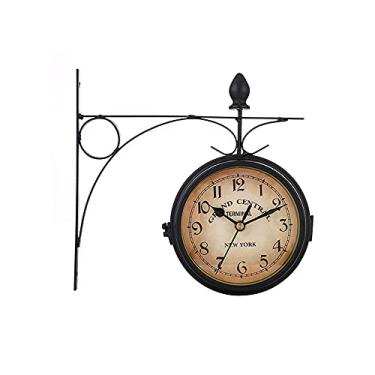 Imagem de Relógio de Parede Lateral Vintage com Bateria Metal para Montagem em Casa Jardim e Decoração Café