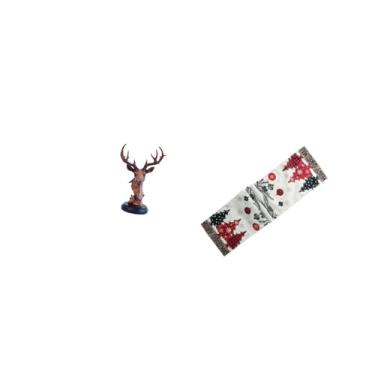 Imagem de Fenteer Enfeite de Mesa em Resina de Cervo de Inverno para Decoração Festiva de Casa, Estátua de Animal Sazonal, Caminho de Mesa de Natal, Enfeite de Fazenda