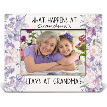 Imagem de APJYM Molduras florais roxas para avós, 12 x 18 cm, presentes para avós de netos, netos, avós, presentes para aniversário, Natal, avós, porta-retratos