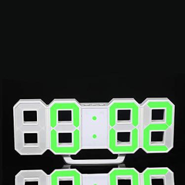 Imagem de Relógio de parede digital LED grande multifuncional 12H/24H com exibição de tempo com alarme e função de luz ajustável