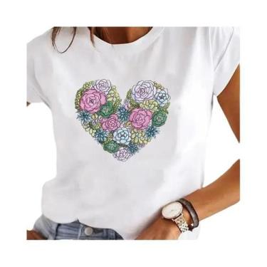 Imagem de Camiseta Feminina Y2K com Estampa de Coração - Estilo Anos 90, BR-G4, 