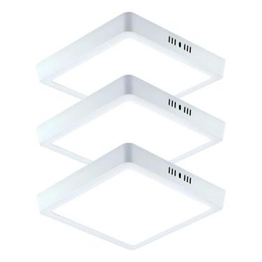 Imagem de Kit 3 Painel Plafon 25W Led Quadrado Sobrepor 25W Bivolt Bra