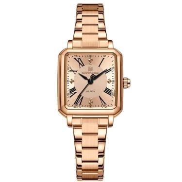 Imagem de Relógio Feminino Design Sofisticado Quartzo Em Aço Inoxidável À Prova Da Água Casual Rose