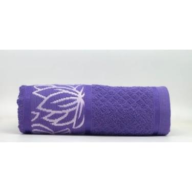 Imagem de Toalha de Banho Gigante 75x150 Jacquard Felpuda 480g – 100% Algodão Alta Absorção (Roxo)