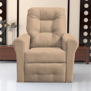 Imagem de Poltrona Reclinável Para Descanso Guaíra Suede Bege