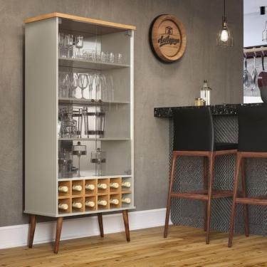 Imagem de Cristaleira Com Prateleiras Medeiros Off White Cinamomo