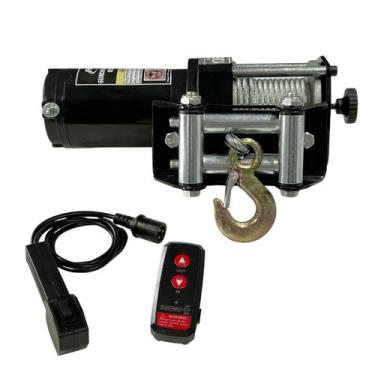 Imagem de Guincho Eletrico 12V 3000LBS/ 1360 Kg Cabo de Aco com Controle Remoto 