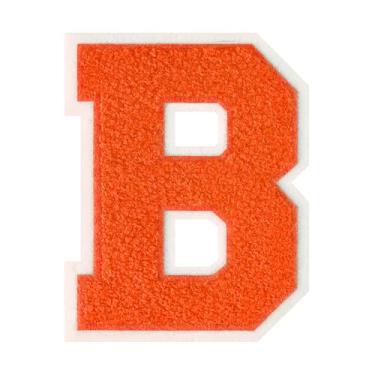 Imagem de 1 peça de patch de letra de chenille laranja de 11,4 cm com borda branca – Remendos do alfabeto para roupas, jaquetas, mochilas, chapéus para decoração personalizada, nome personalizado e artesanato