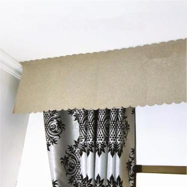 Imagem de Cortinas blackout personalizadas autoadesivas simples 100% bloqueio de luz para quarto, sala de estar, cobertura de persiana superior para casa e apartamento (bege, 129,5 cm L x 33 cm C (pacote com 1