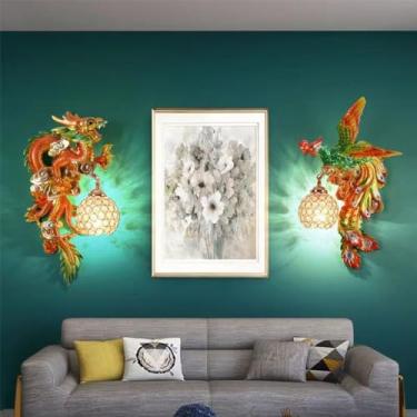 Imagem de Luminária de parede de arte contemporânea personalizada e moderna para sala de estar, quarto, escritório, casa de campo, hotel, corredor, luz LED (um conjunto de 2 peças)