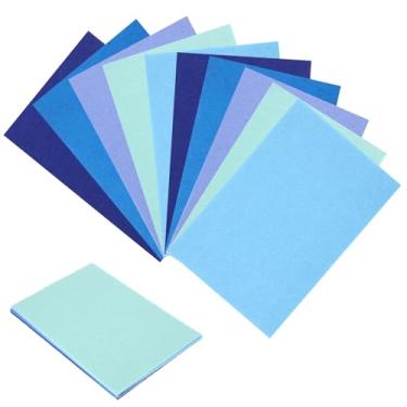 Imagem de Ymapinc 10 folhas de tecido de feltro azul, 29 x 19 cm, tecido macio para arte, artesanato, patchwork, embrulho de presente, decoração de festa, faça você mesmo, flores de feltro