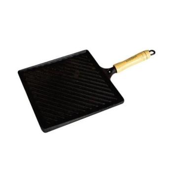 Imagem de Bifeteira Ferro Fundido Quadrada Frisada - Medidas 25x25cm - Rig Fundi