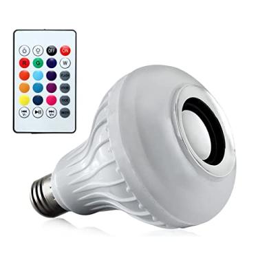 Imagem de Caixa de Som Sem Fio BT Music Bulb com Luz LED RGB Lâmpada Ambiente E27 Controle por APP Remoto